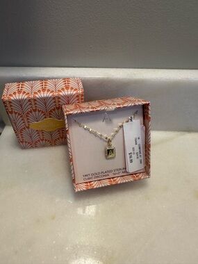 Isabella M Gold Initial 'A' Pendant Necklace